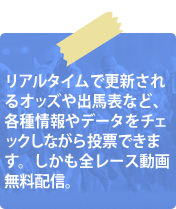 ���A���^�C���ōX�V�����I�b�Y��o�n�\�ȂǁA�e�����f�[�^���`�F�b�N���Ȃ��瓊�[�ł��܂��B�������S���[�X���斳���z�M�B