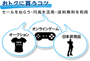 おトクに買うコツ セールをねらう・円高を活用・送料無料を利用