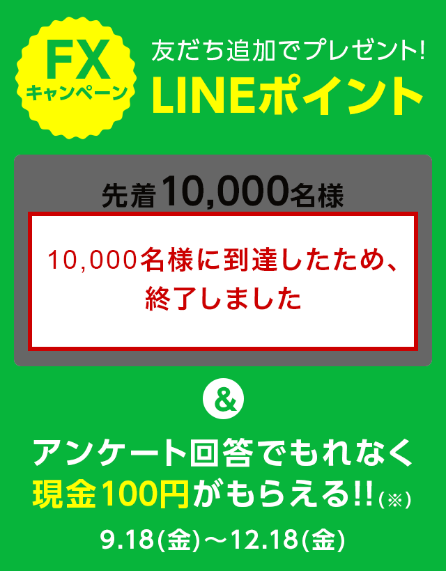 Fx 友だち追加でlineポイント100ポイント アンケート回答で100円プレゼントキャンペーン ジャパンネット銀行