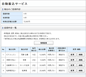 自動振込サービス ジャパンネット銀行